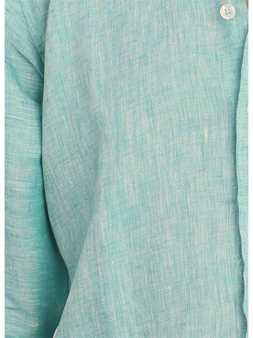 Camicia in lino verde Linen Color Capri | CAMICIALINOBASICPLUSAZZURRO